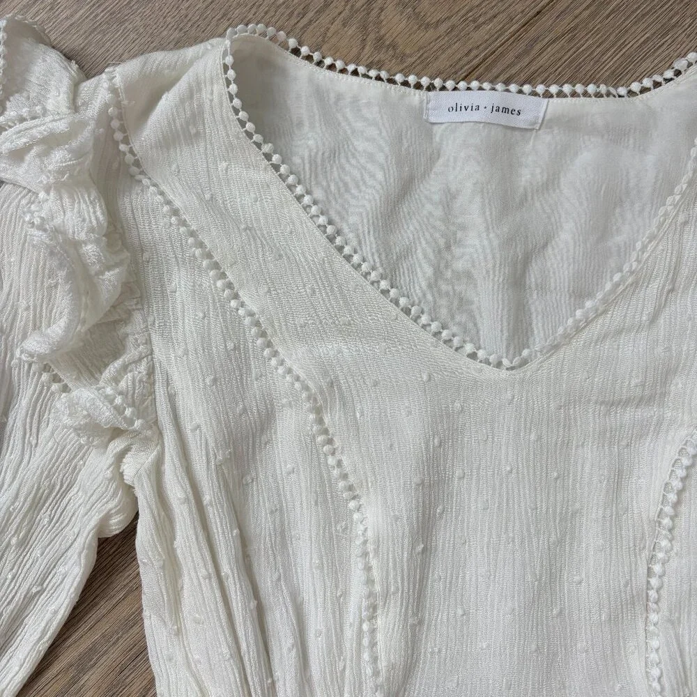 Olivia + James White Longsleeve Mini Dress - Picture 2 of 5
